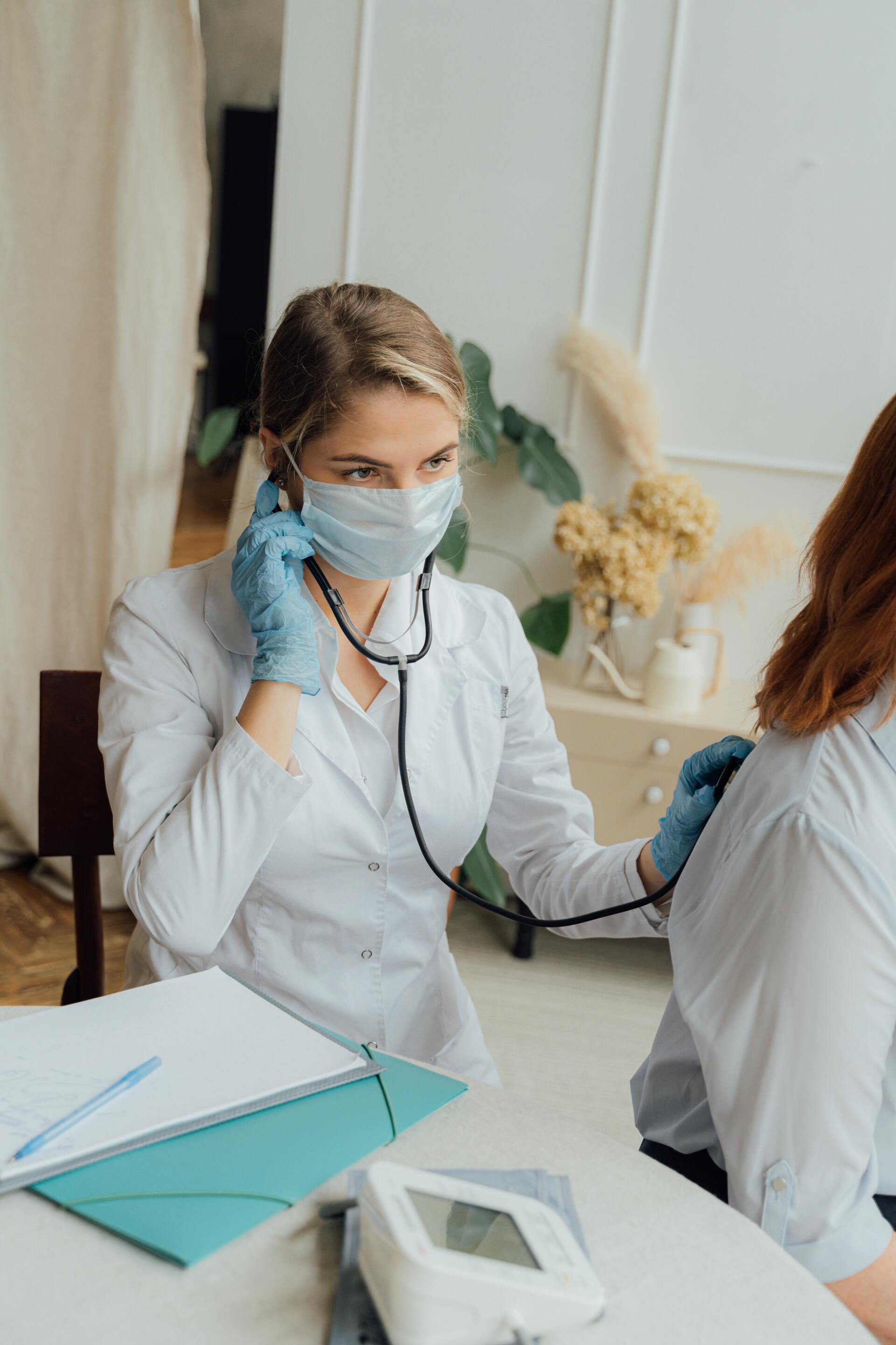 Medical staff checking patient