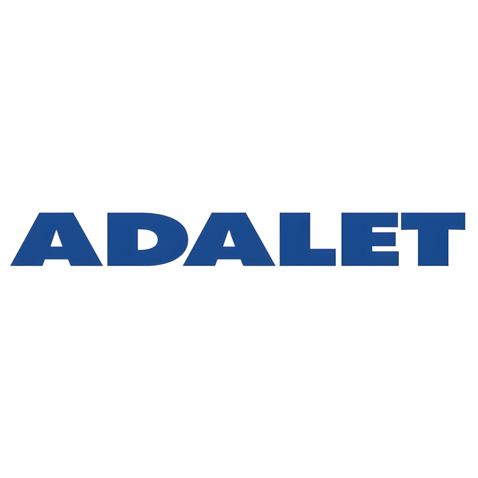 ADALET in blue, sans-serif font.