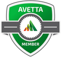 Avetta Member badge: green and white shield with road across it and company logo.