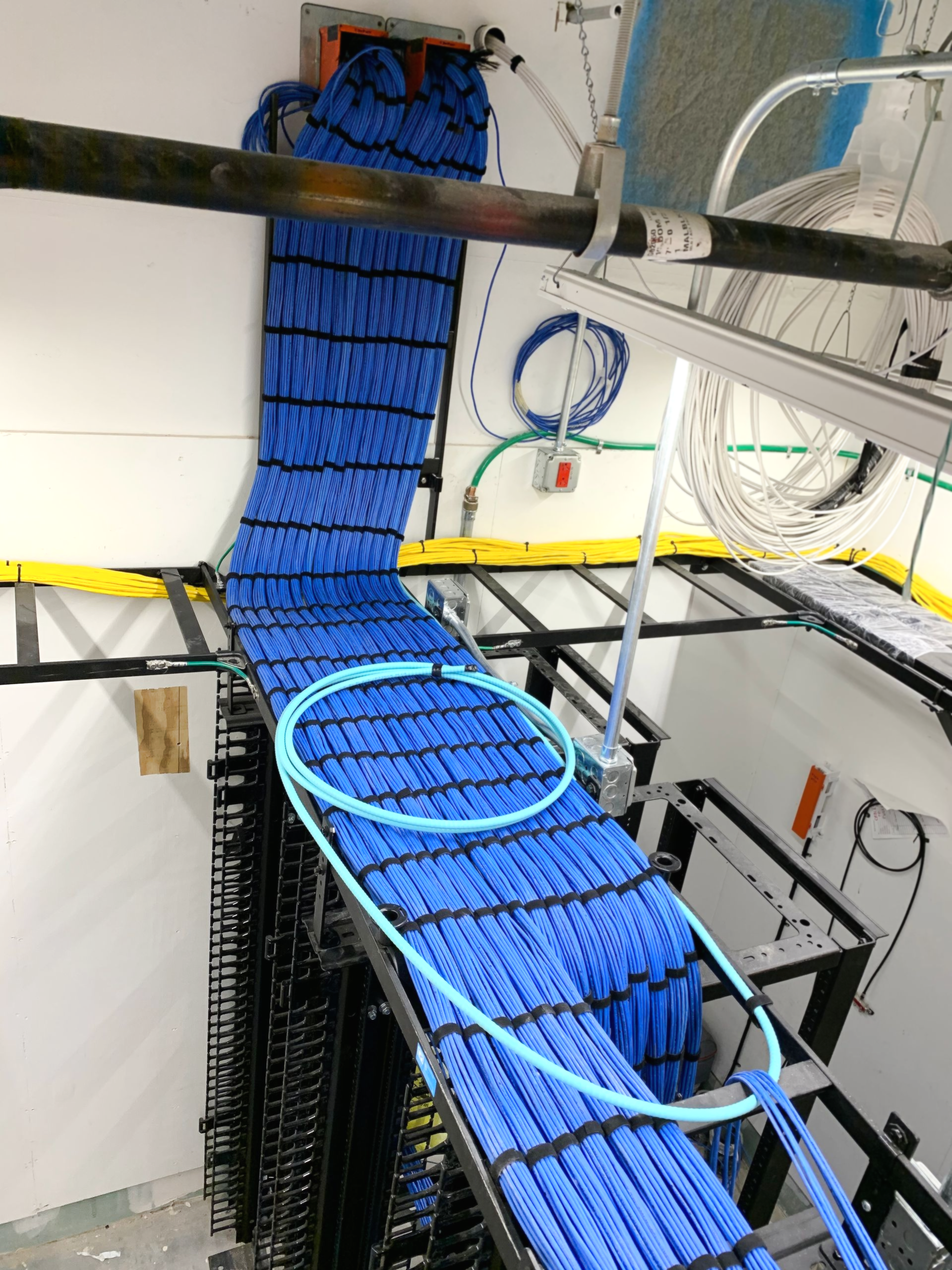 blue Data Cable and Fiber installed