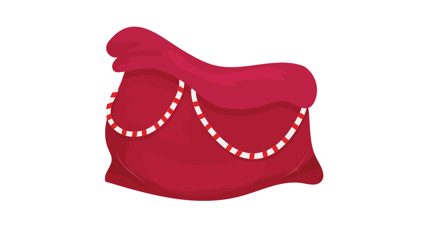 Auf weißem Hintergrund befindet sich eine rote Tasche mit einer Halskette daran.