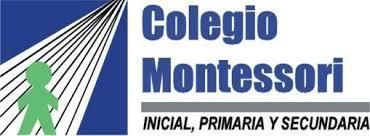 Logo de Colegio Montessori con figura verde y texto azul “Inicial, Primaria y Secundaria”