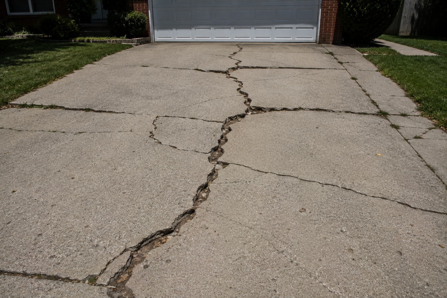 Cracked concrete driveway in My Vernon, NY