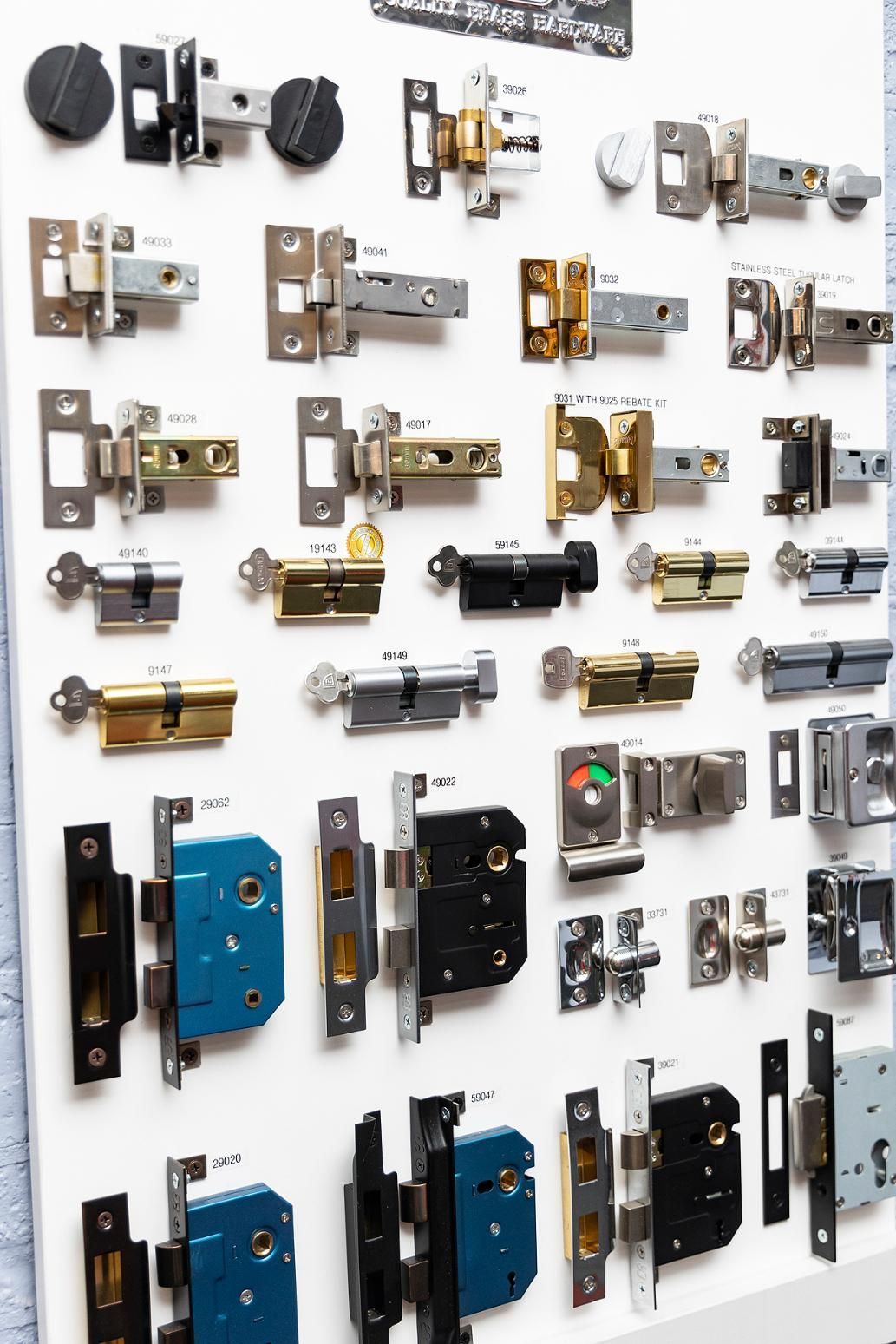 Display of Various Door Latches and Locks — Active 247 Locksmith and Security Services Forster In Harrington, NSW
