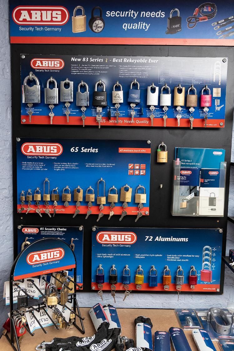 ABUS Padlock Display in a Store — Active 247 Locksmith and Security Services Forster In Tuncurry, NSW