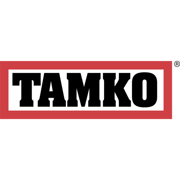The tamko logo is a red and white logo with black letters.