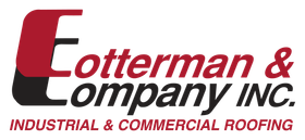 Logo for Cotterman & Company INC., industrial and commercial roofing. Red and black text on white.