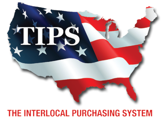 US map in American flag colors with “TIPS” and “The Interlocal Purchasing System” text