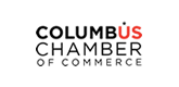 Columbus Chamber of Commerce logo, black text with red 