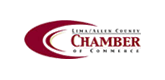 Lima/Allen County Chamber of Commerce logo: burgundy swoosh, text 