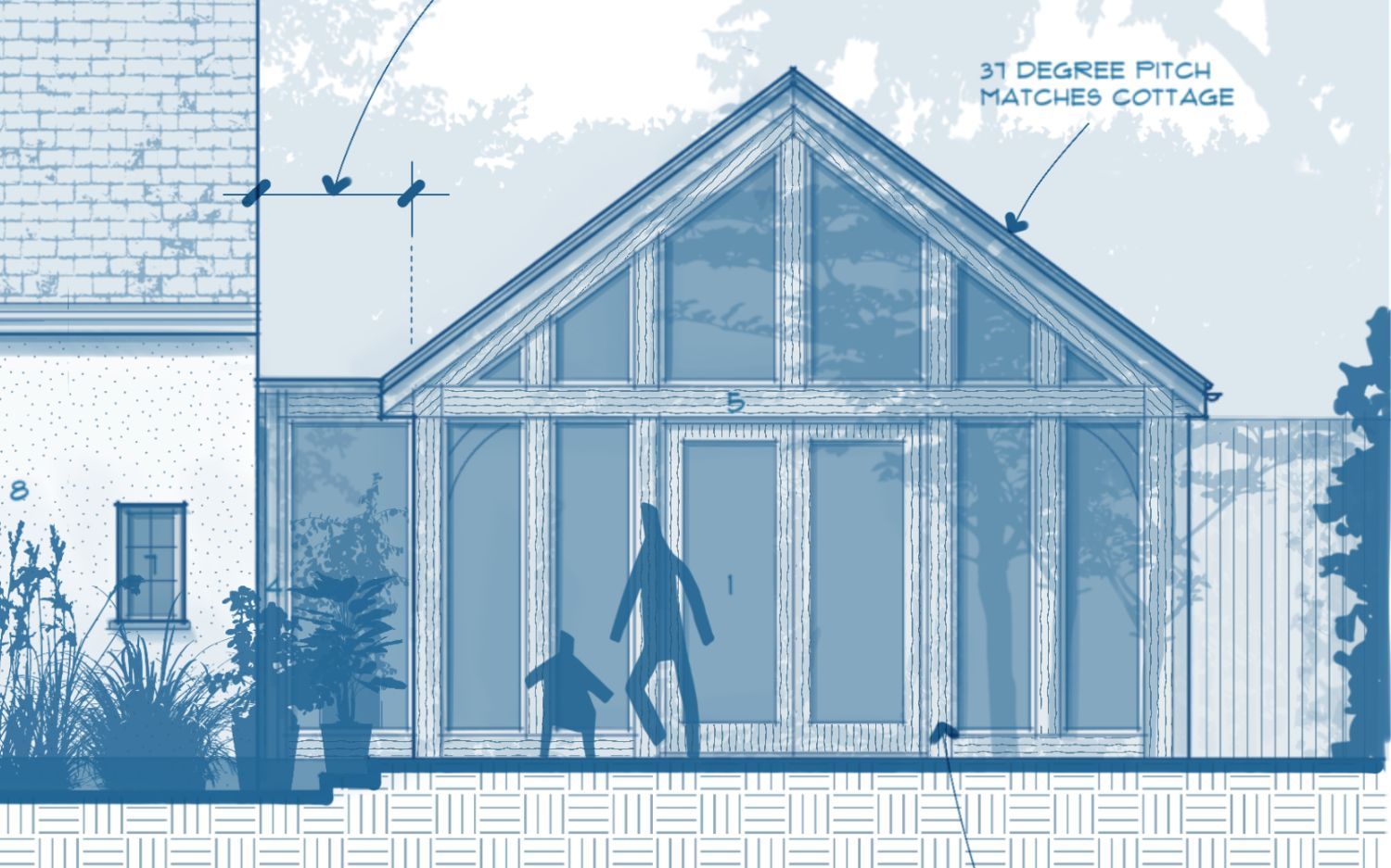 Drawing of extension to cottage