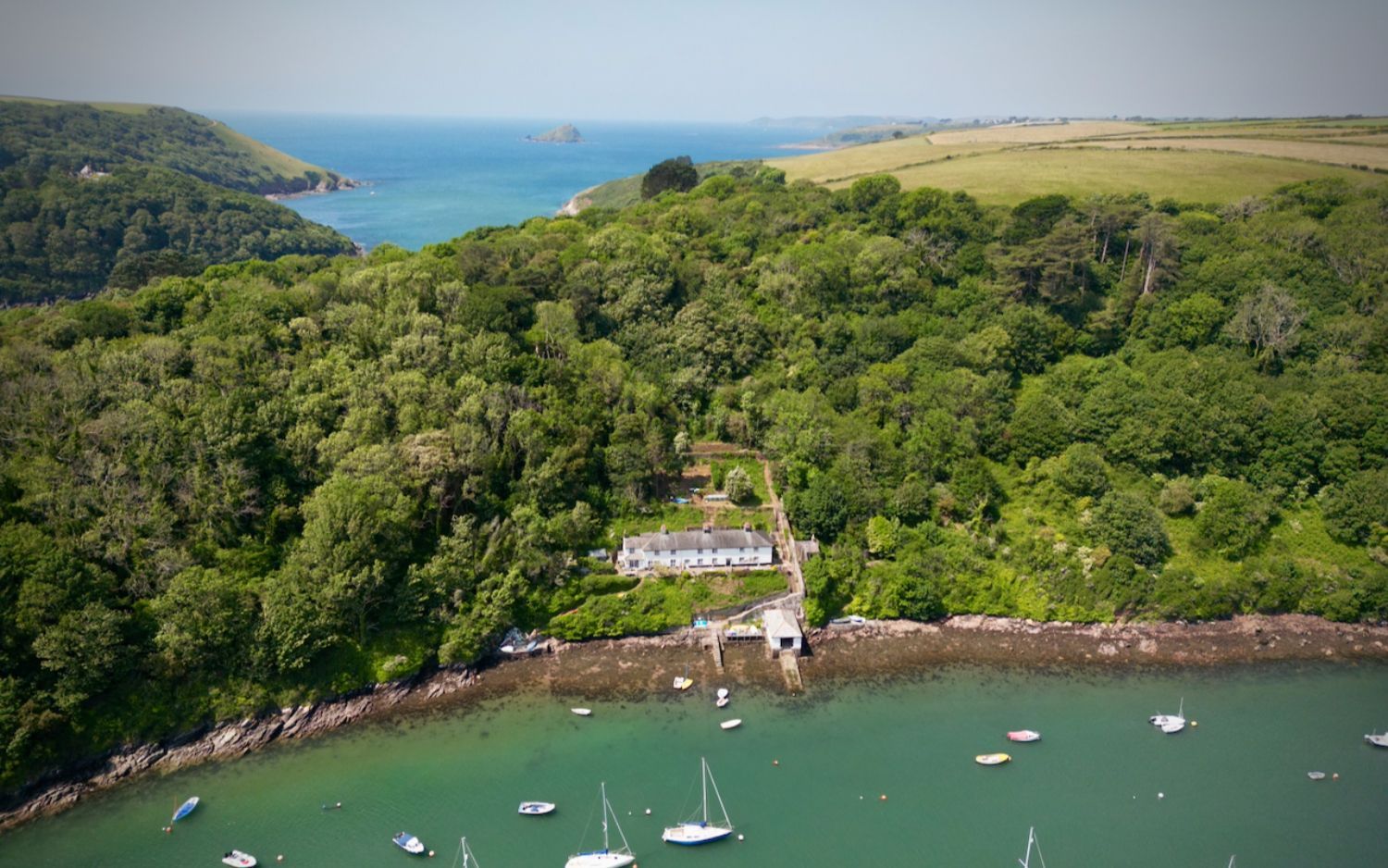 Drone photo of the Old Coastguard Cottages