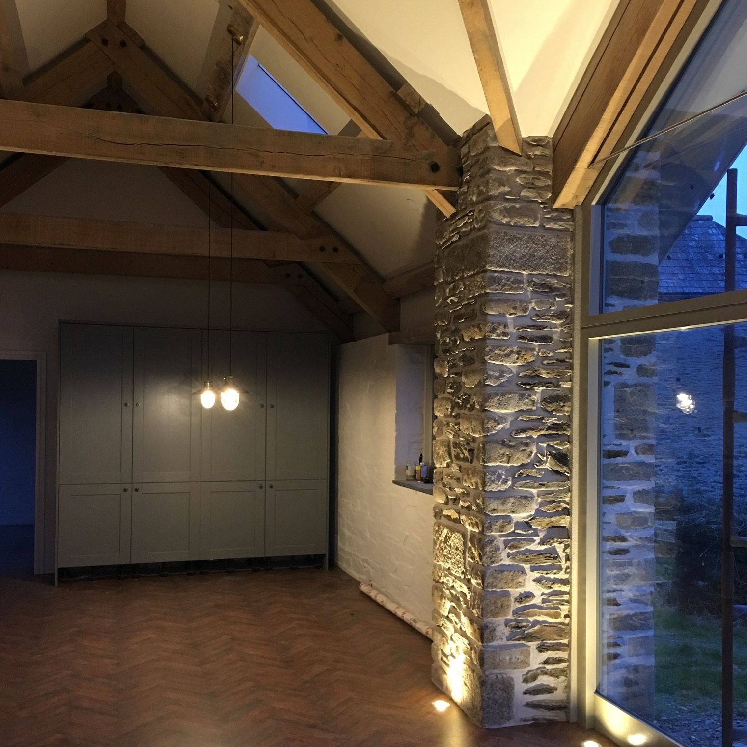 Photo of barn nearly finished