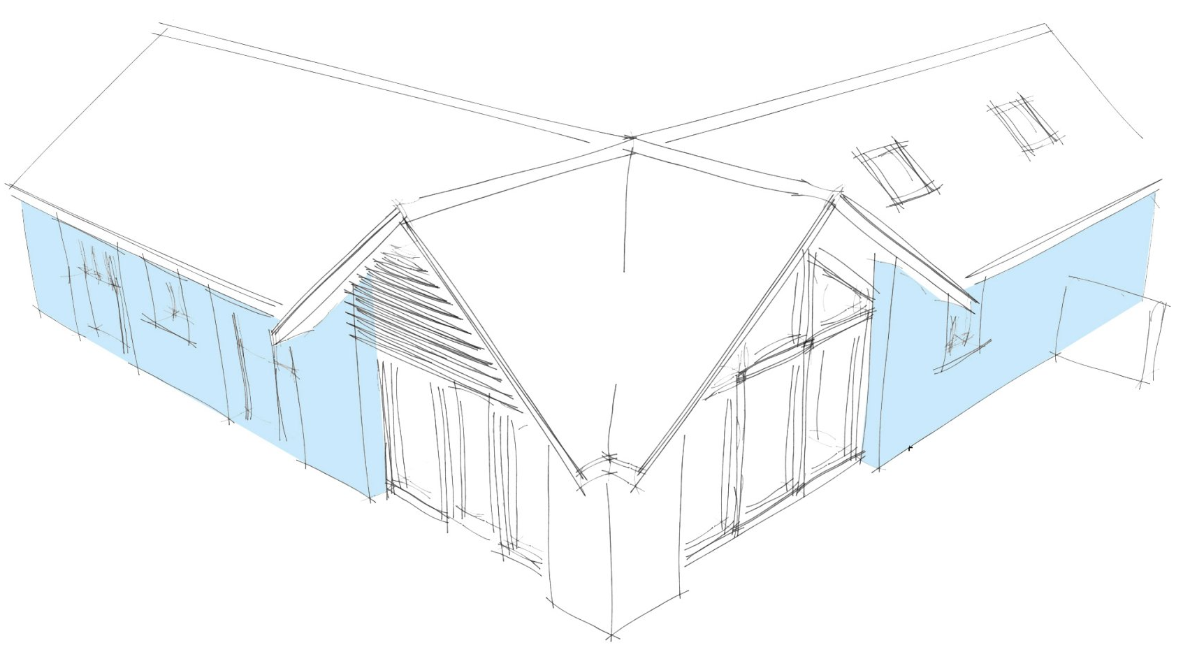 Concept sketch of barn