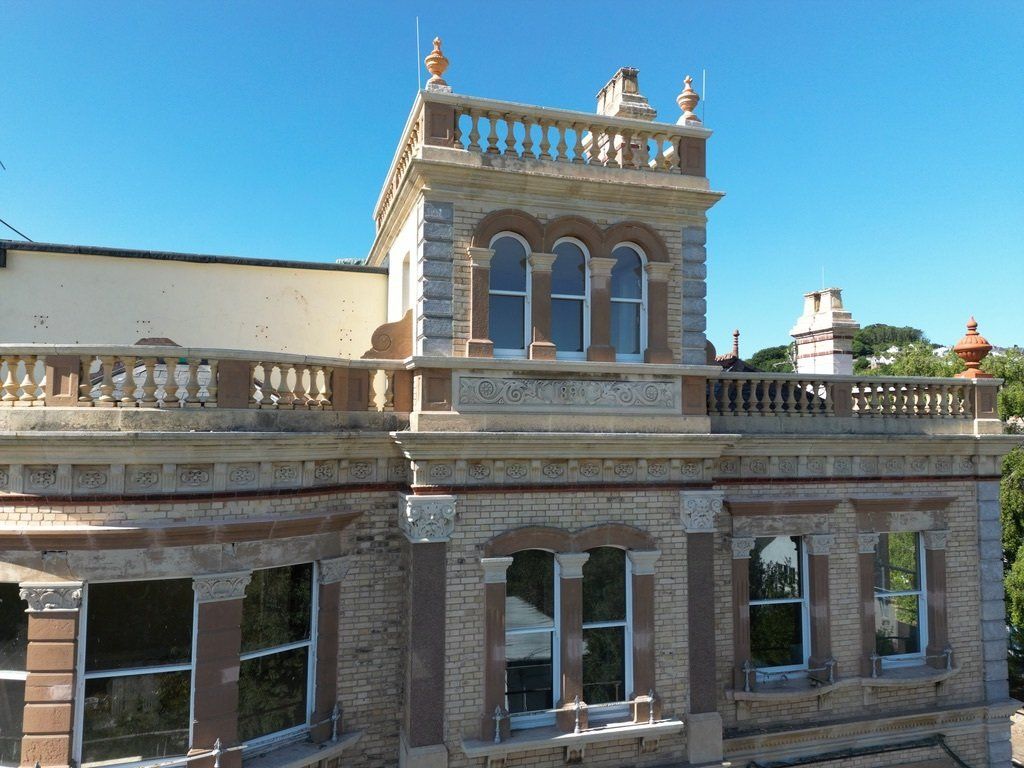 Drone photo of facade
