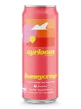 Pink Ayrloom honeycrisp apple can with pastel clouds and sun graphic