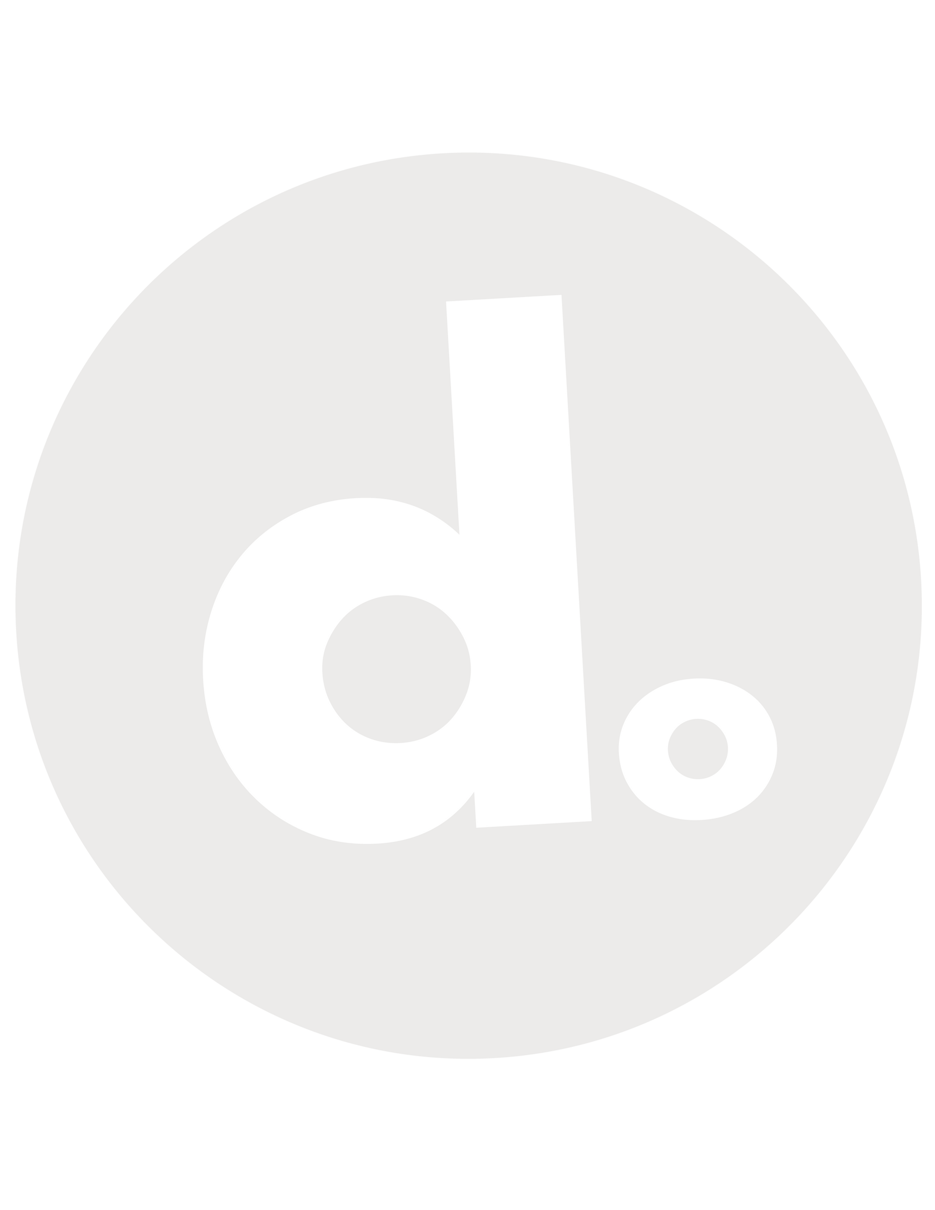 The letter d is in a white circle on a white background.
