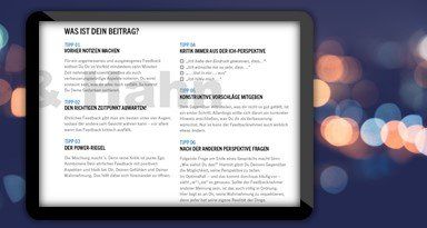 Rabl & Hahn, Booklet PDF Feedback-Kultur, Checkliste, Austausch, Mitarbeiteranalyse, Innovation, Change Consulting, Change Consulting München, Top 100 Speaker, Unternehmensberatung, business consulting, Unternehmensberatung München, Speaker buchen, Leadership Training, Management Coaching, Teamwork