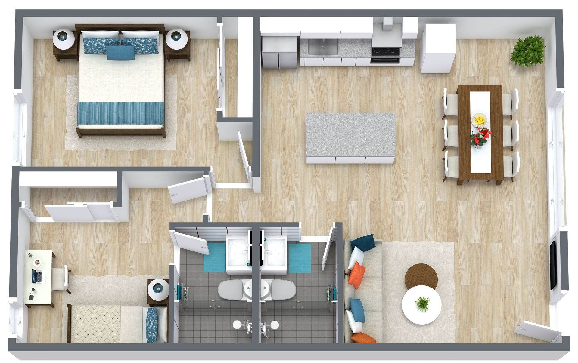 2 Bed, 2 Bath | D1