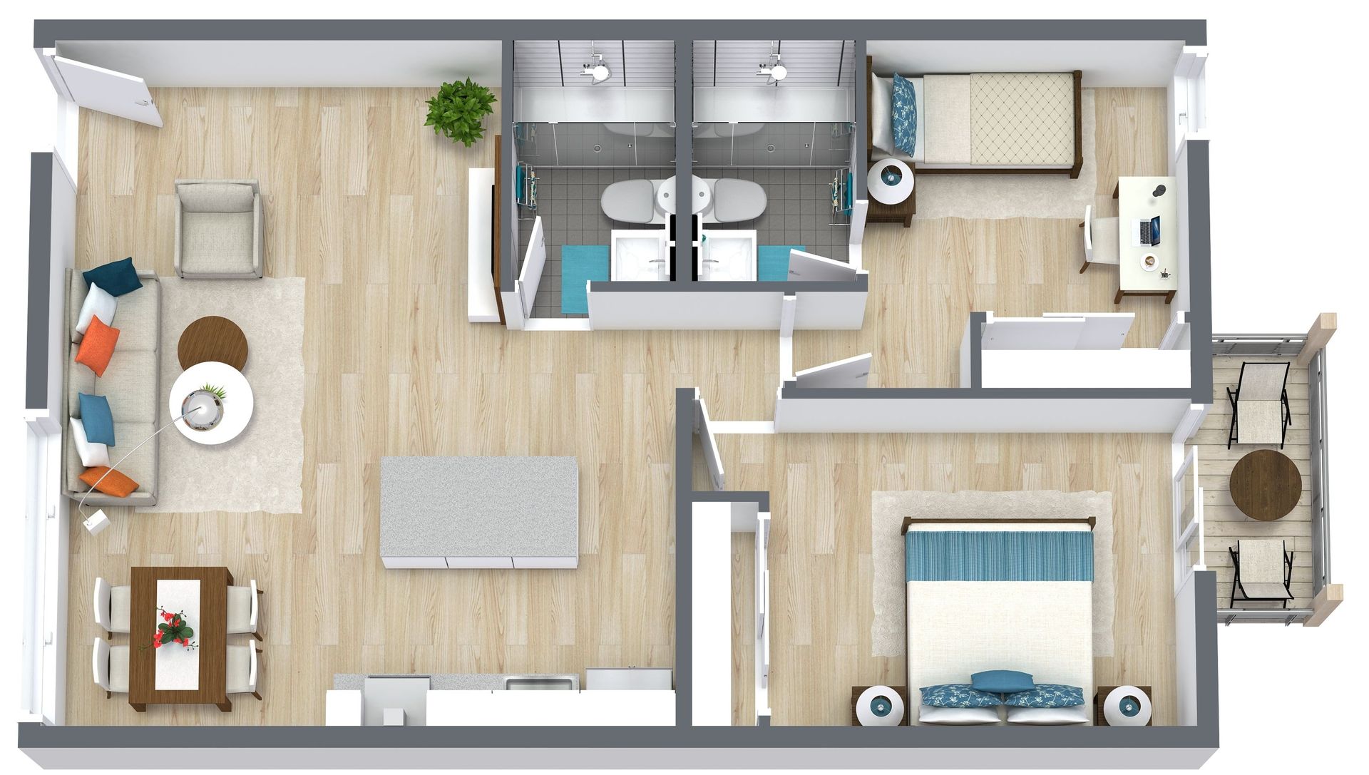 2 Bed 2 Bath | E1
