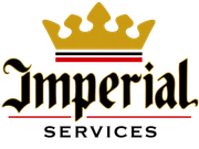 Gold crown above black “Imperial” and “Services” logo with red accent lines