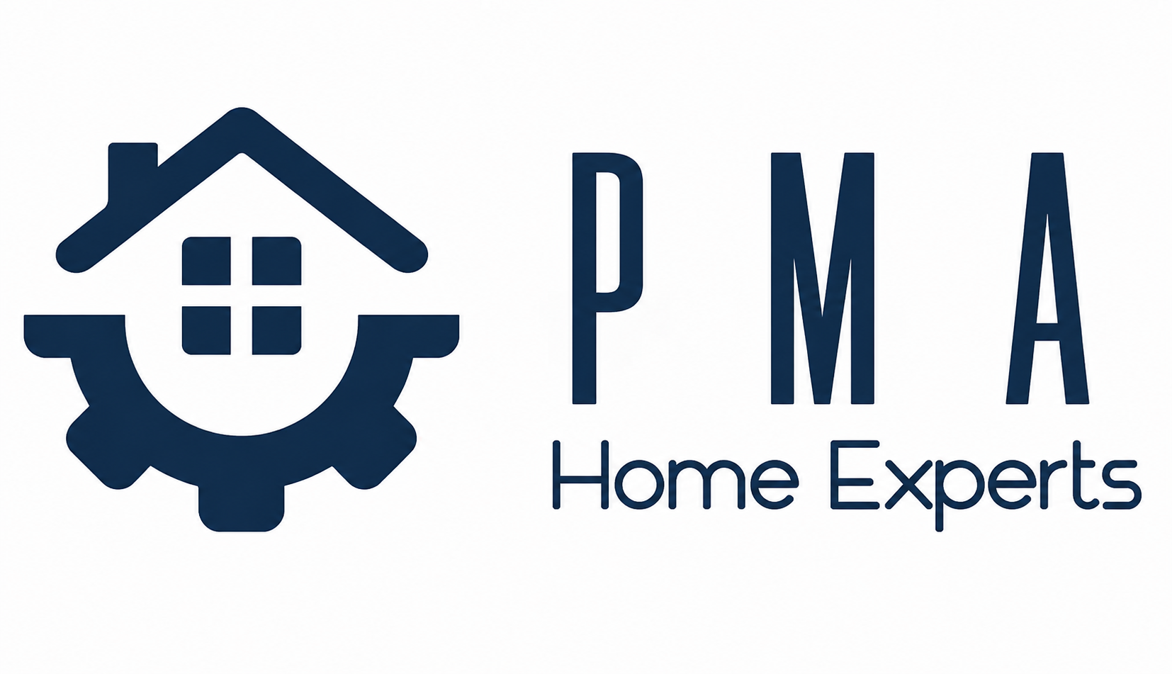 PMA Home Experts logo with blue house and gear icon on white background
