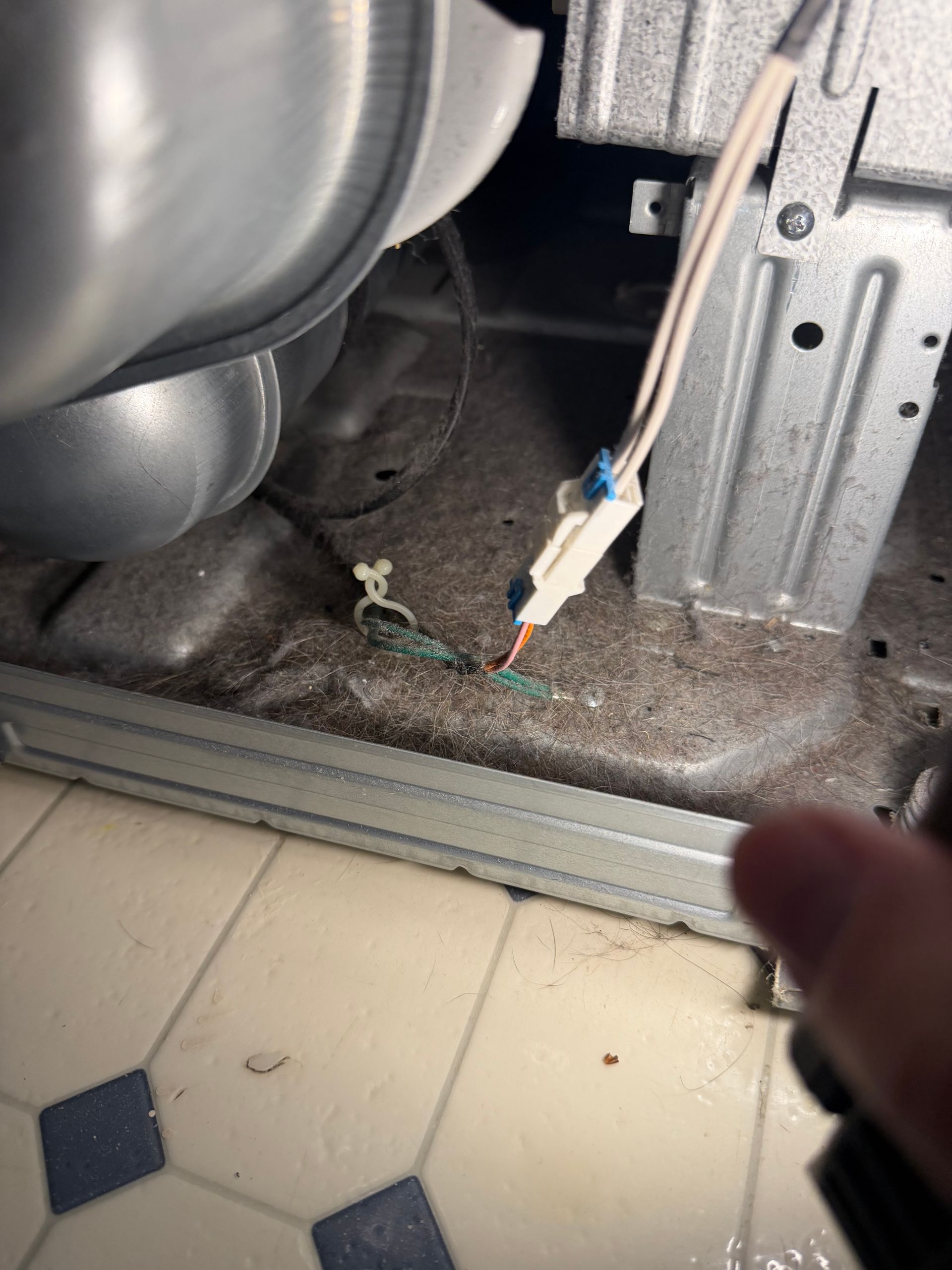 Disassembled dryer, heating element repair
