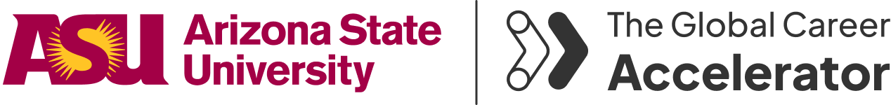 Arizona State University and The Global Career Accelerator logos