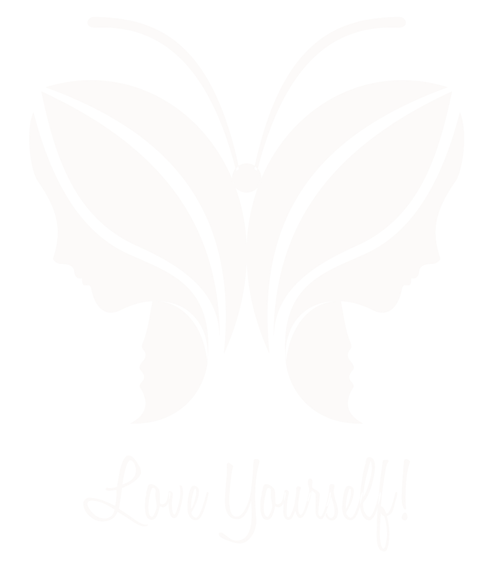 Pink butterfly with a pink-to-orange gradient and the words “Love Yourself!” below.