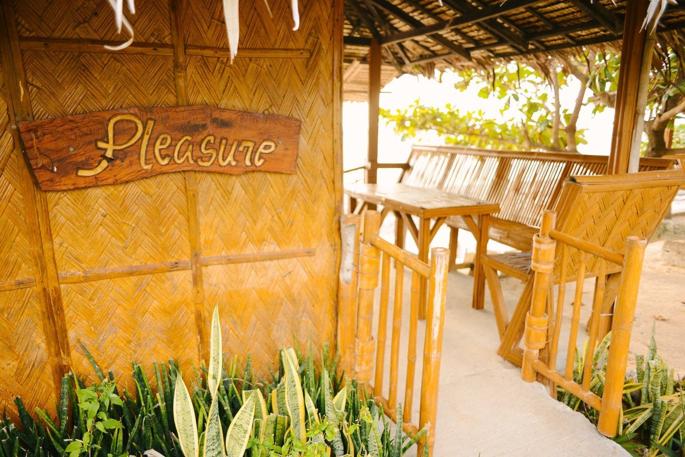 Wooden gazebo with