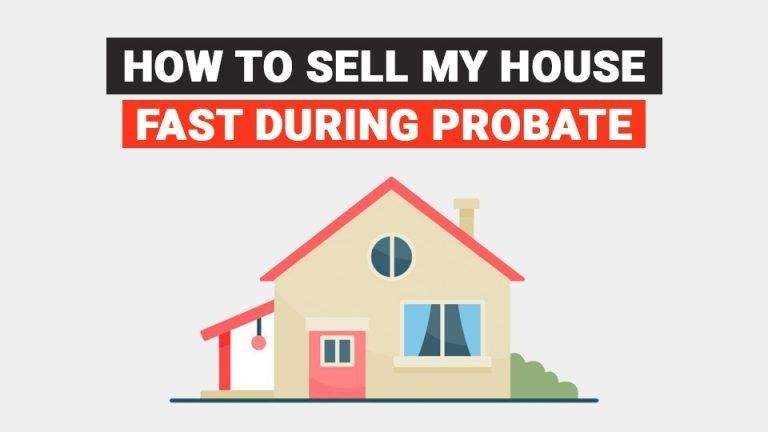 A picture of a house with the words how to sell my house fast during probate