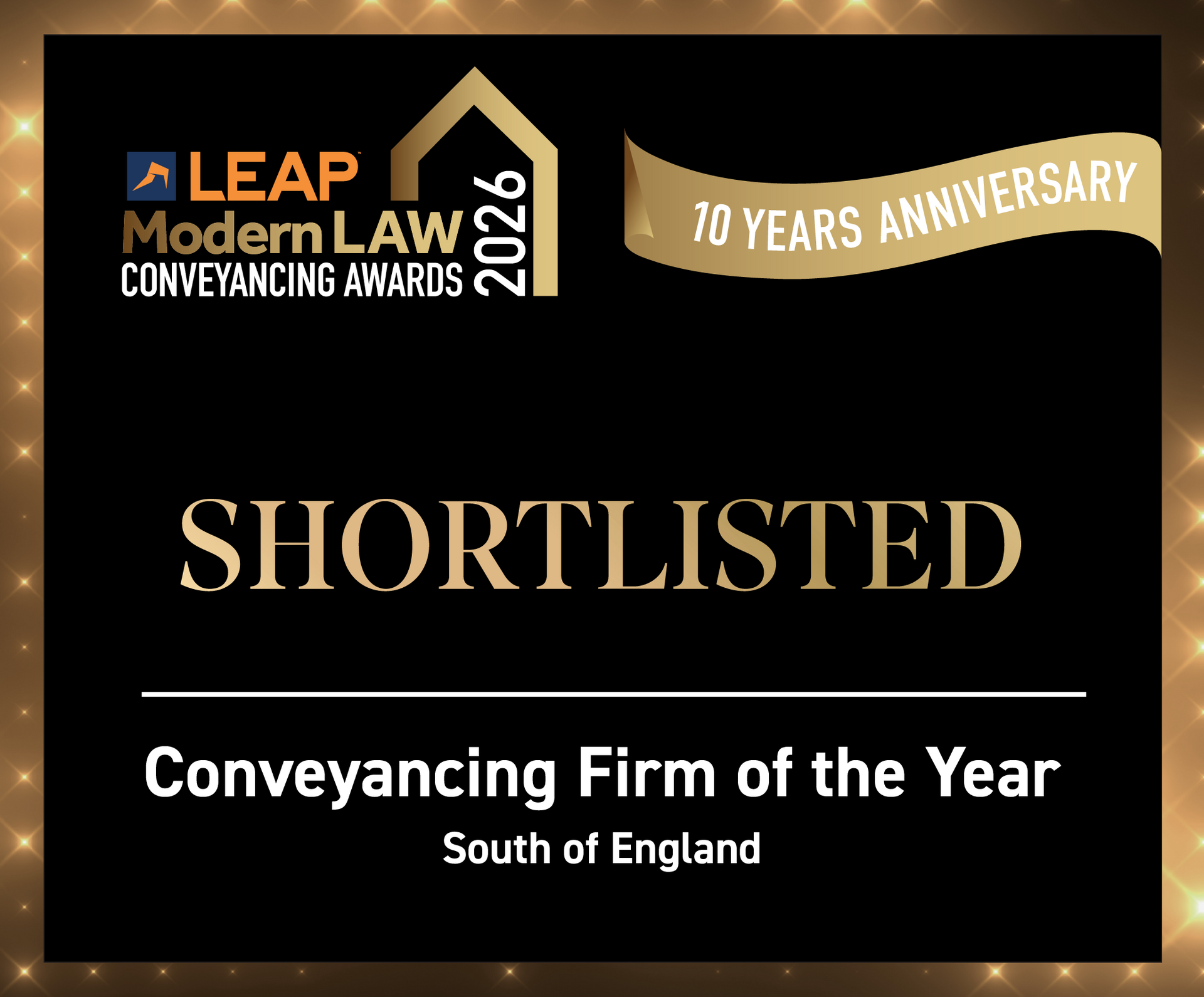 Woodstock Legal Services shortlisted for Conveyancing Firm of the Year in the South of England.