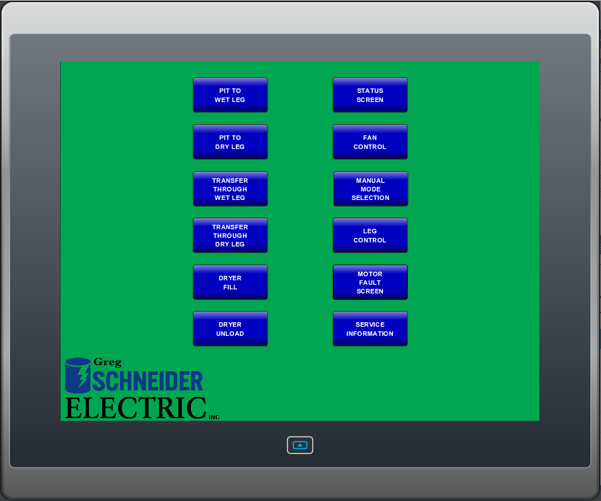 A computer screen with a schneider electric logo on it