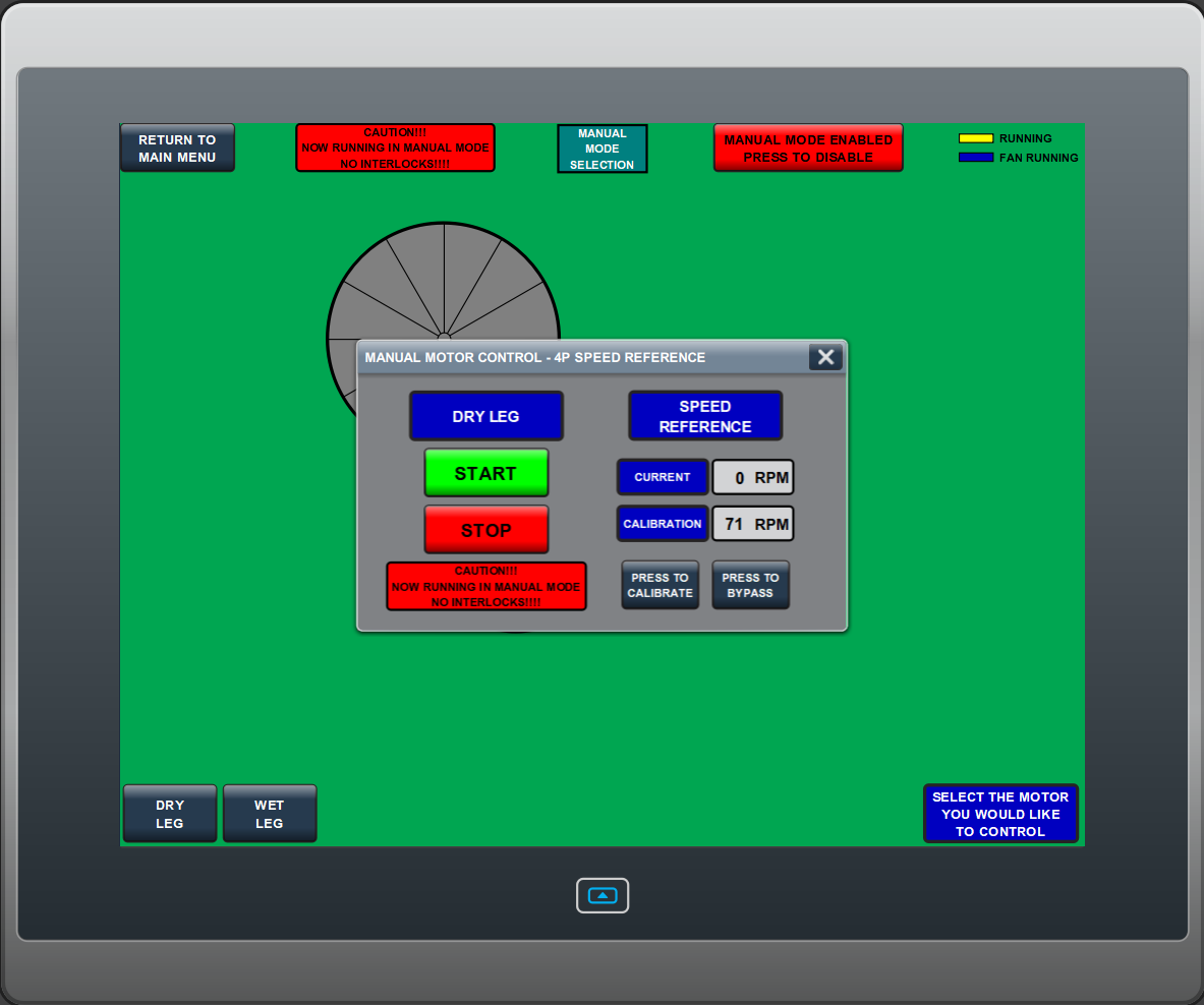 A computer screen with a green background and a circle on it