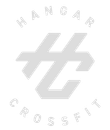 Logo for Hangar CrossFit in Spanish Fork, UT with stylized "HC" in a hexagon, "Hangar" above and "CrossFit" below.