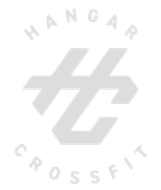 Logo for Hangar CrossFit in Spanish Fork, UT with stylized "HC" in a hexagon, "Hangar" above and "CrossFit" below.