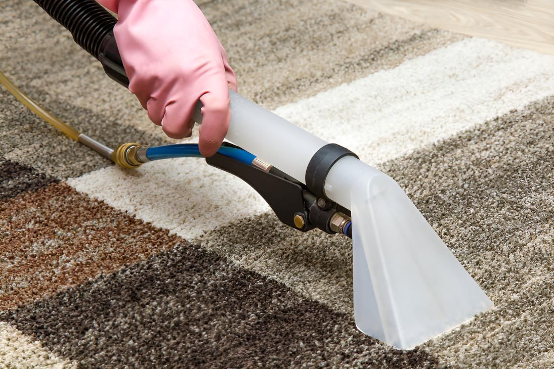 Person is Cleaning a Rug With a Vacuum Cleaner — Mr Steam Clean Tweed Coast in Murwillumbah, NSW