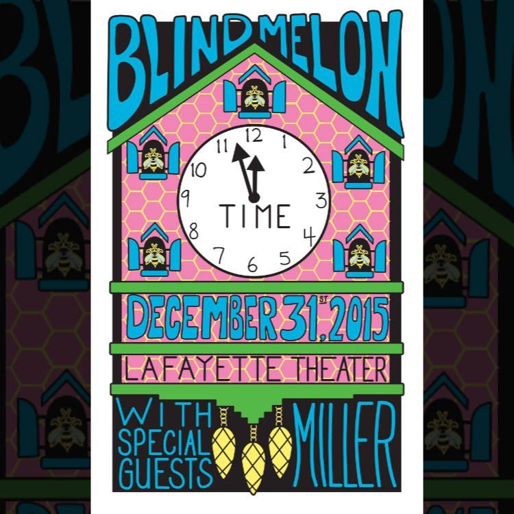 poster illustration for Blind Melon / December 31st, 2015 / Lafayette, Indiana / Lafayette Theater