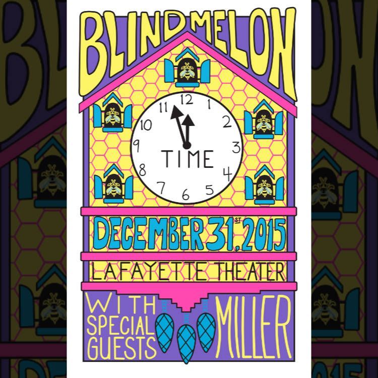 poster illustration for Blind Melon / December 31st, 2015 / Lafayette, Indiana / Lafayette Theater