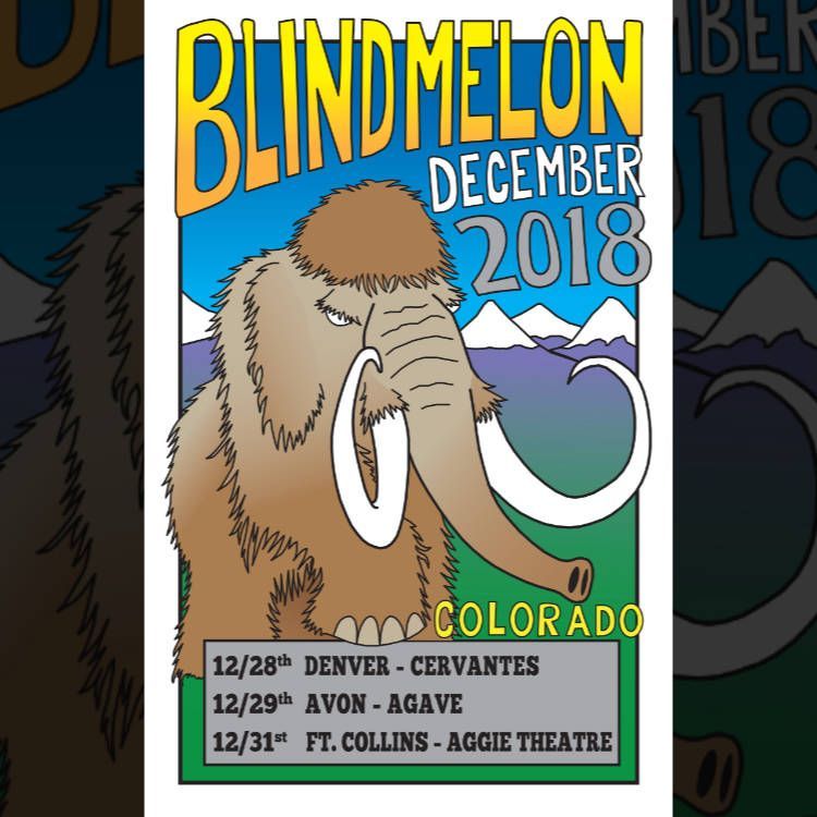 Poster illustration for Blind Melon / December 2018 / three shows in Colorado