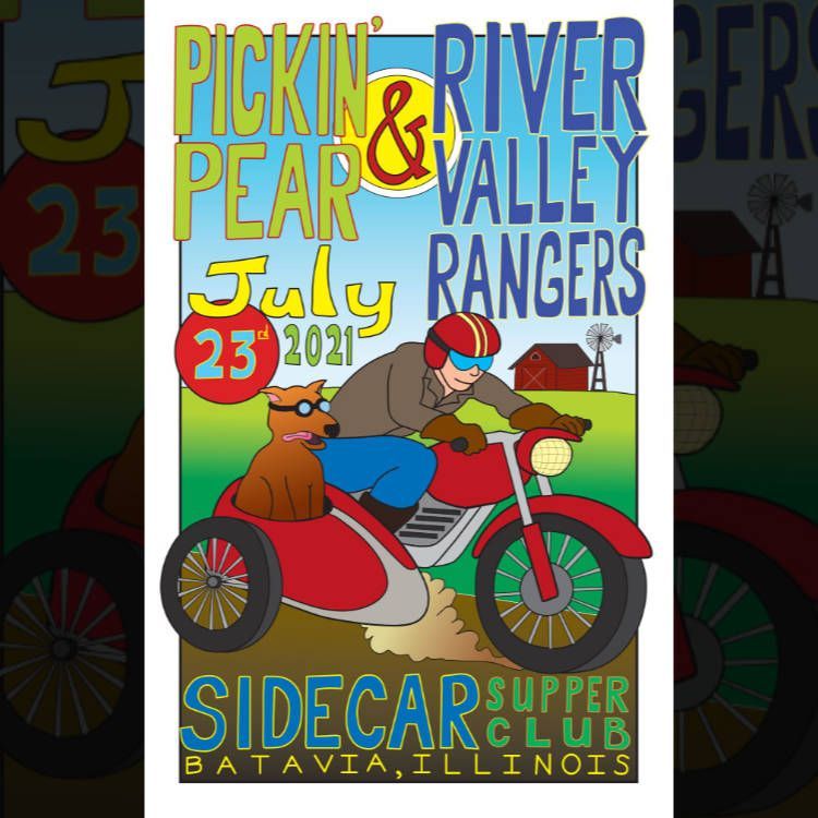 Poster illustration. for the Pickin' Pear / July 23rd, 2021 / Batavia, IL / Sidecar Supper Club