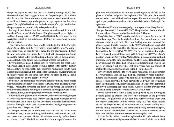 Two-page book spread with dense black text on white pages
