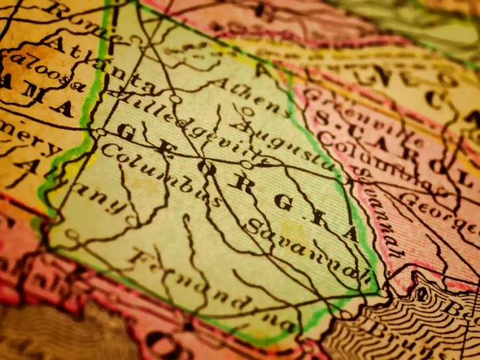 Aerial view of the Georgia area, home of Georgia Tractor Trailer Accident Attorney, expert truck accident attorneys.