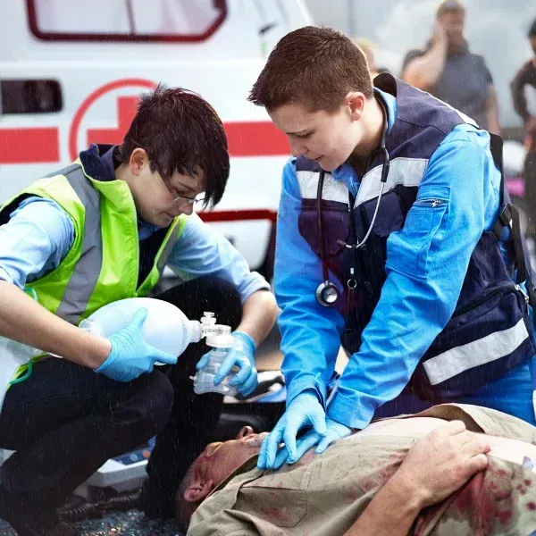 Image showing a truck accident victim receiving CPR in Valdosta.