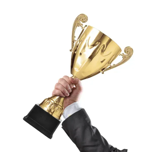 An image of a trophy representing success.