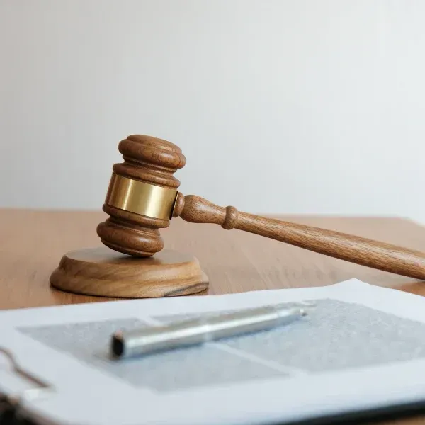 An image of a gavel representing legal representation.