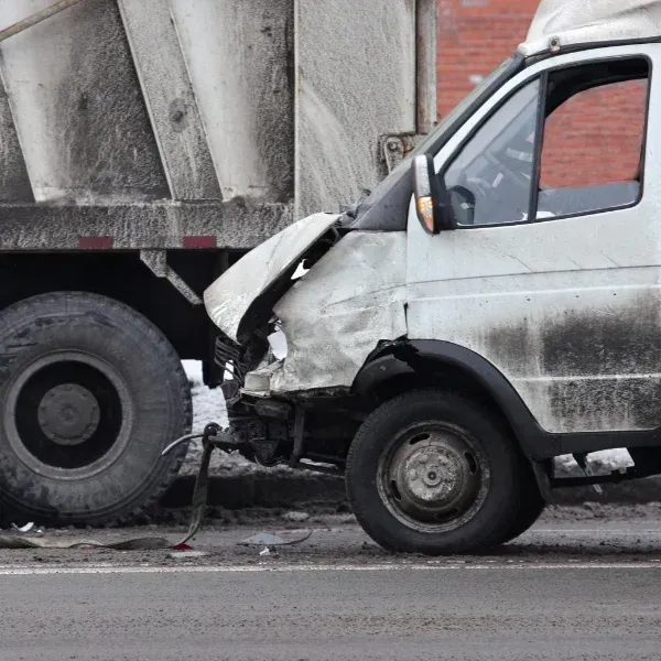 A picture showing the aftermath of an underride collision with a tractor-trailer in Georgia.