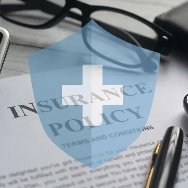 Image representing a shield protecting insurance documents.