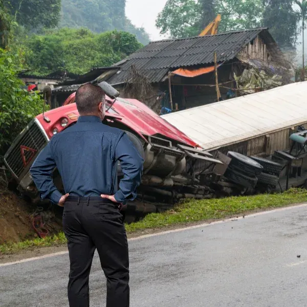 An image representing a thorough investigation of a truck accident case.