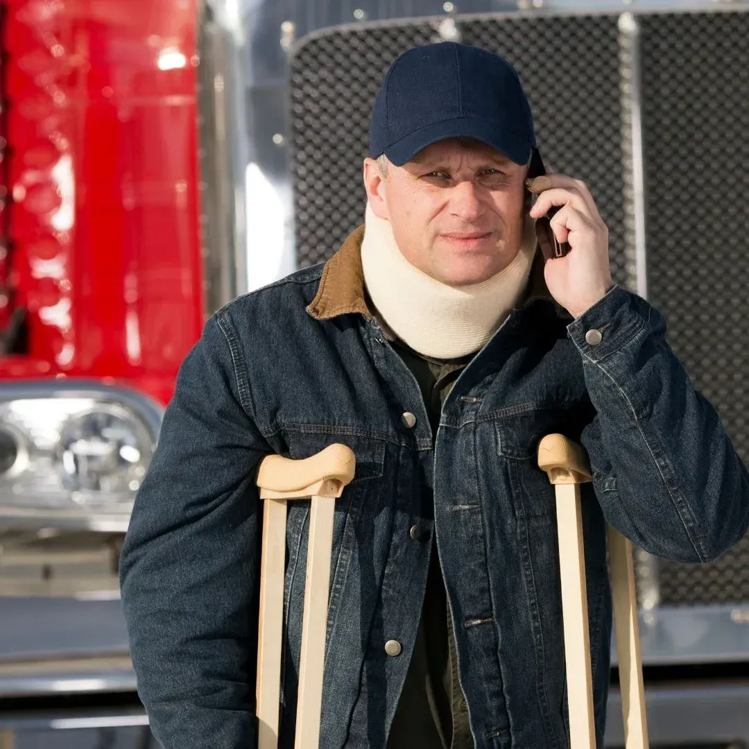 Image showing injured truck drivers and passengers after a truck accident.